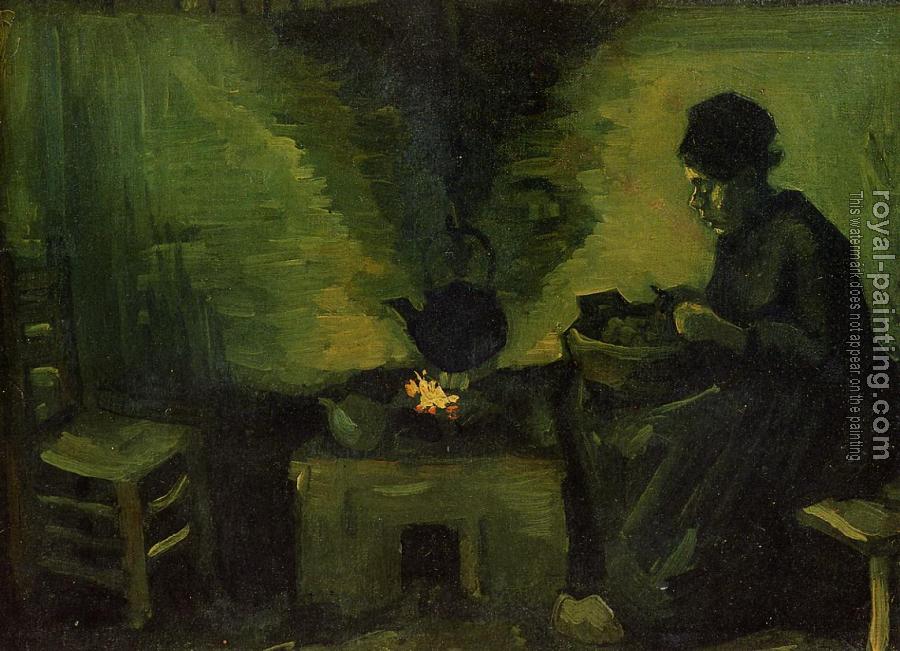 Vincent Van Gogh : Peasant Woman by the Fireplace